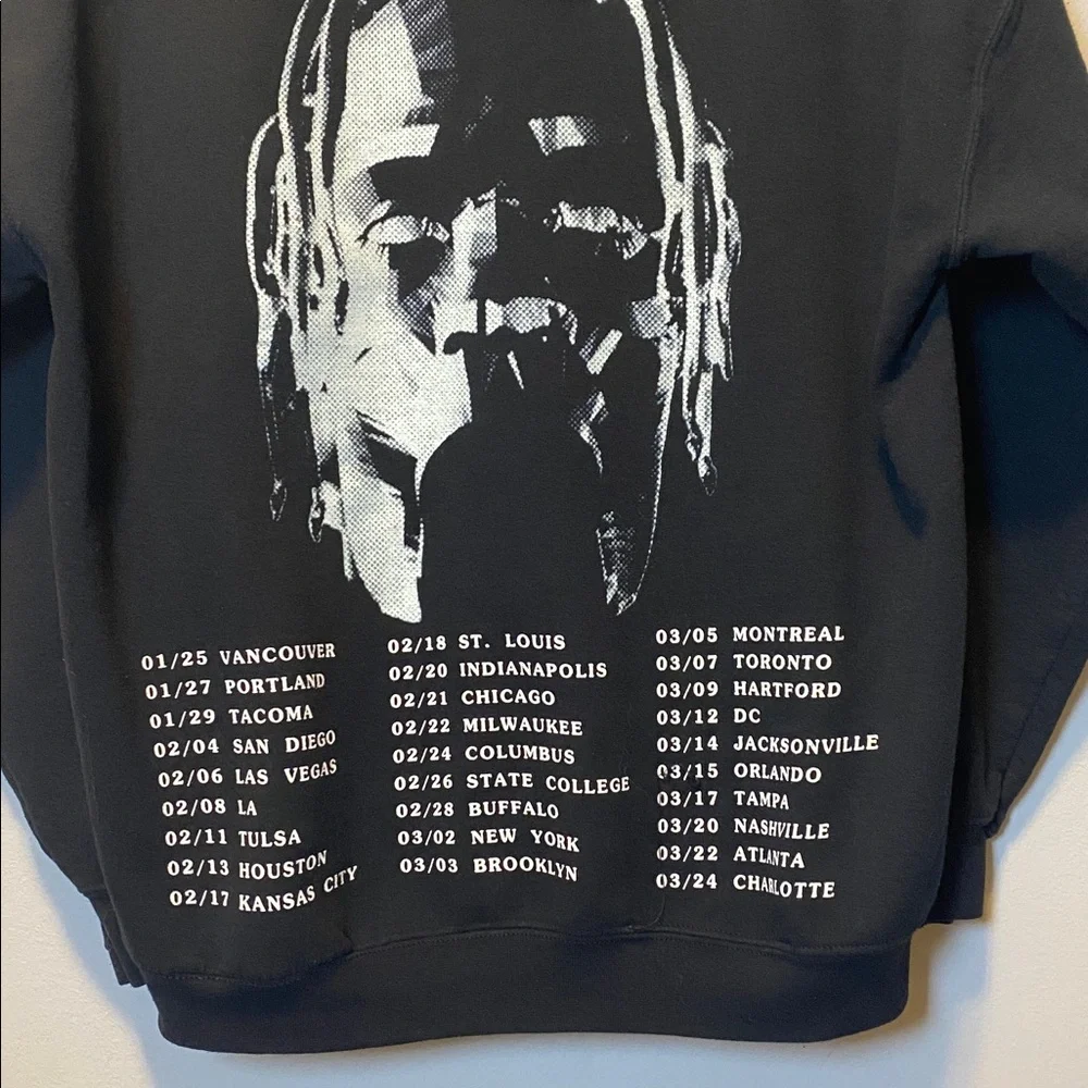 Travis Scott Astroworld Tour Wish You Were Here Hoodie Large Black Tour Dates - Picture 4 of 13